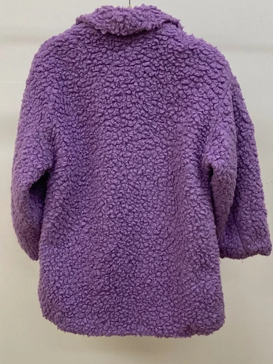 Zara Purple Teddy Coat - Picture 2 of 3